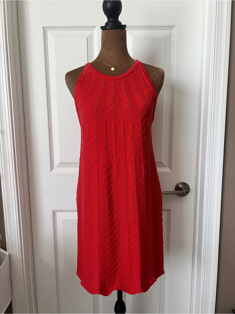 Joie Bright Red Knit Sleeveless Dress